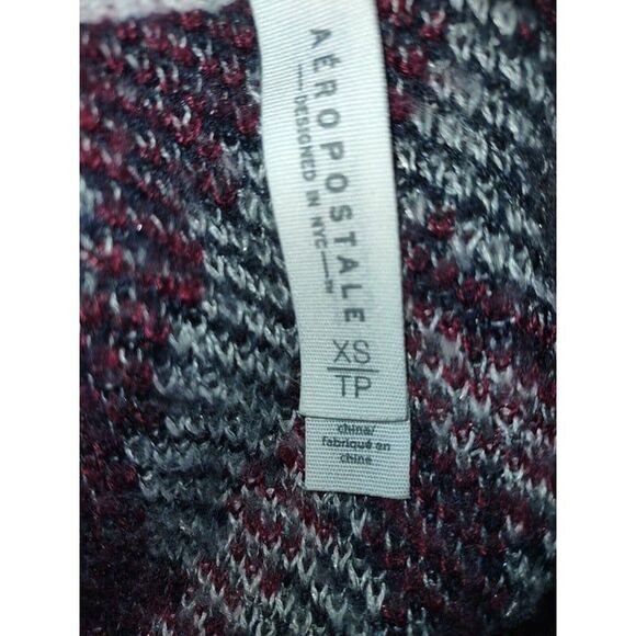 5/$25 Sz XS Womens Blue Maroon Aztec Southwest Open Front Sweater Cardigan - Picture 3 of 4